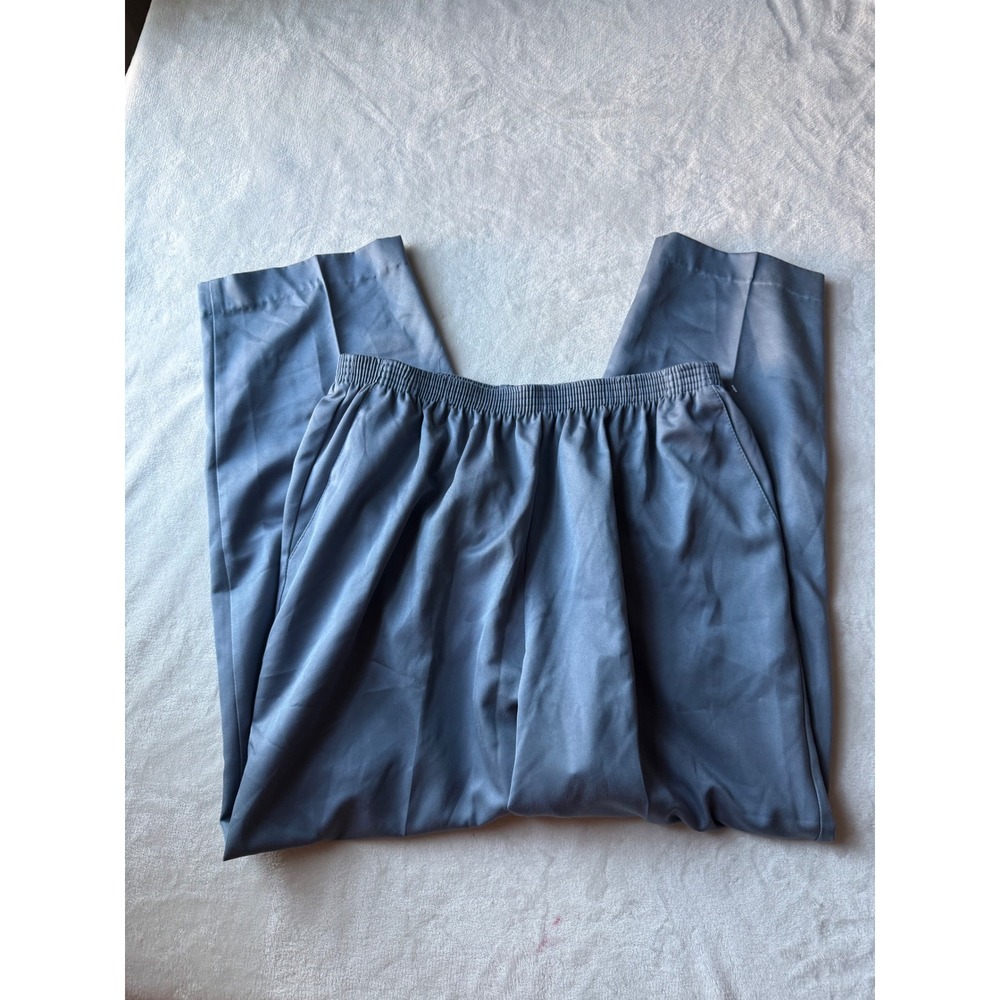 Alfred Dunner Pants Size 16 Blue Gray Elastic Waist Dress Pants
